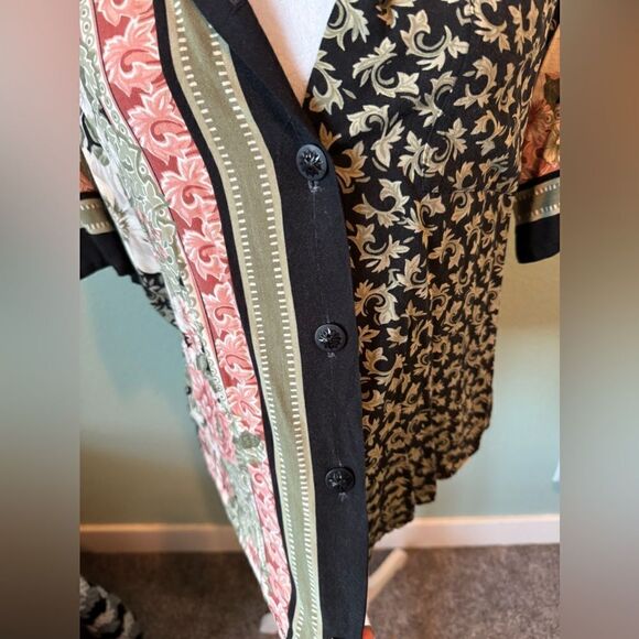 Vintage 80s Floral Button Down Women’s Shirt Paisley Vintage Size Large Modern M - Picture 2 of 6